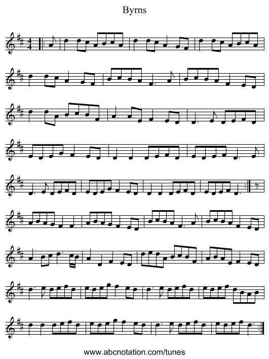 Byrns - staff notation