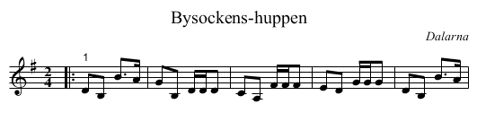 Bysockens-huppen - staff notation