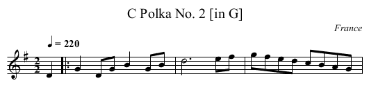 C Polka No. 2 [in G] - staff notation