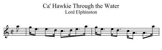 Ca' Hawkie Through the Water - staff notation