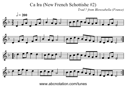 Ca Ira (New French Schottishe #2) - staff notation