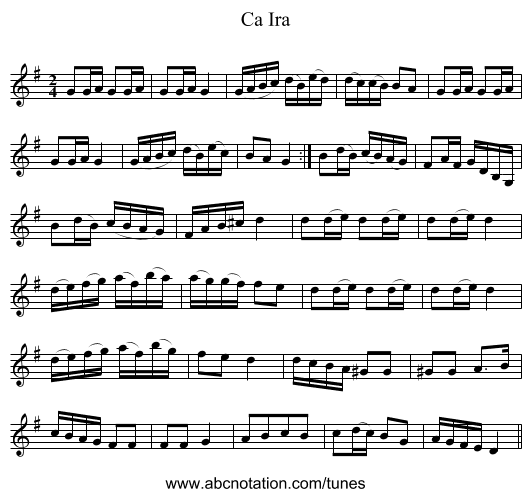 Ca Ira - staff notation