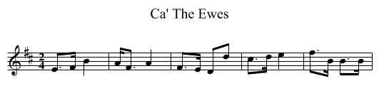 Ca' The Ewes - staff notation