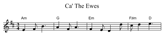 Ca' The Ewes - staff notation