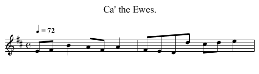 Ca' the Ewes. - staff notation