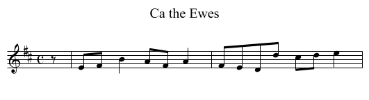 Ca the Ewes - staff notation