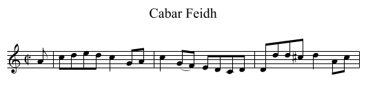 Cabar Feidh - staff notation