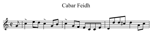 Cabar Feidh - staff notation