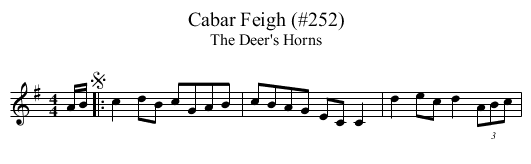 Cabar Feigh (#252) - staff notation