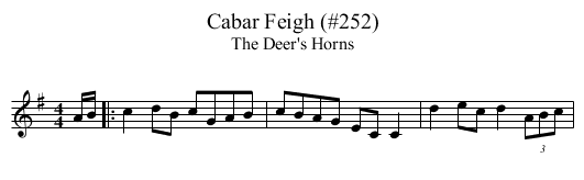 Cabar Feigh (#252) - staff notation