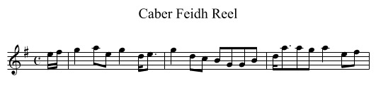 Caber Feidh Reel - staff notation
