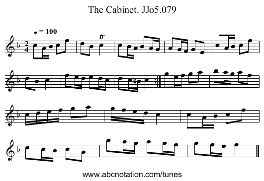 Cabinet. JJo5.079, The - staff notation