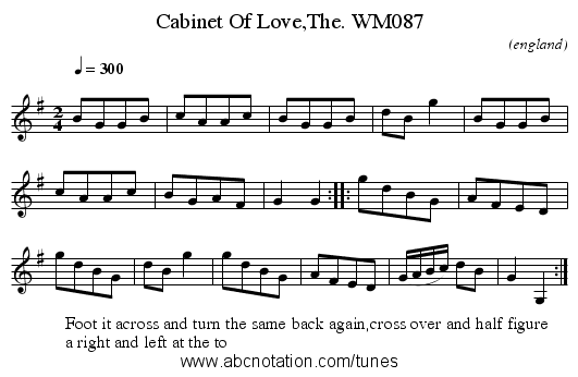 Cabinet Of Love,The. WM087 - staff notation