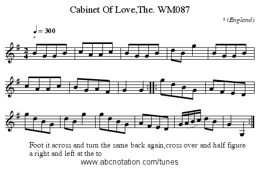 Cabinet Of Love,The. WM087 - staff notation