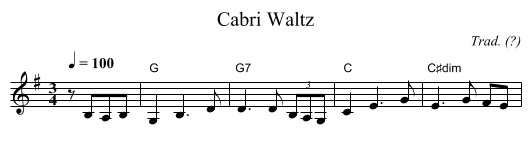 Cabri Waltz - staff notation