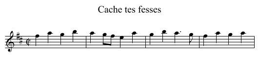 Cache tes fesses - staff notation