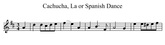 Cachucha, La or Spanish Dance - staff notation