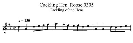 Cackling Hen. Roose.0305 - staff notation