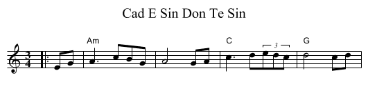 Cad E Sin Don Te Sin - staff notation
