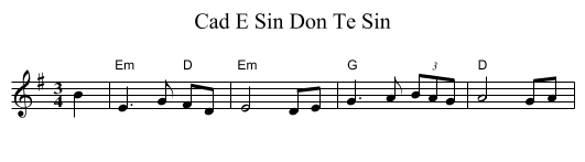 Cad E Sin Don Te Sin - staff notation
