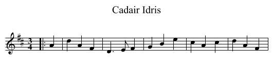Cadair Idris - staff notation