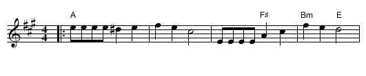 Caddam Wood - staff notation