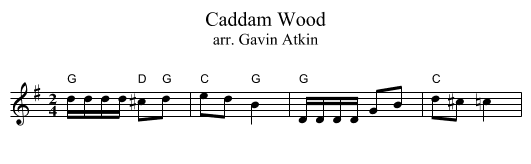Caddam Wood - staff notation