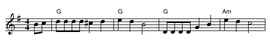 Caddam Woods - staff notation
