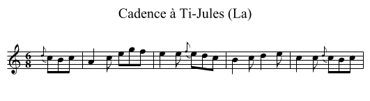 Cadence à Ti-Jules (La) - staff notation