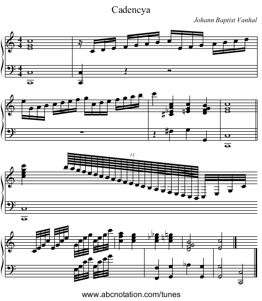 Cadencya - staff notation