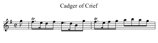 Cadger of Crief - staff notation