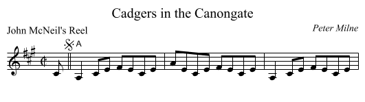 Cadgers in the Canongate - staff notation