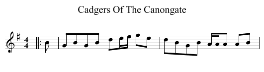 Cadgers Of The Canongate - staff notation