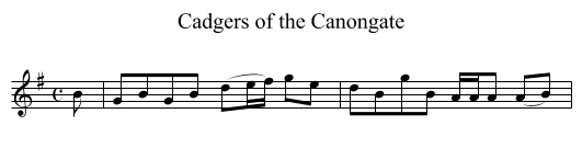 Cadgers of the Canongate - staff notation