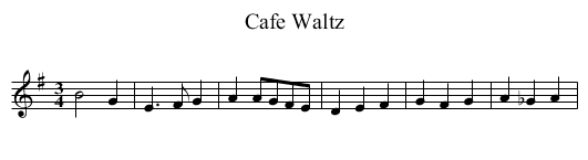 Cafe Waltz - staff notation