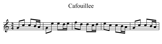 Cafouillee - staff notation