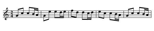 Cafouillee - staff notation