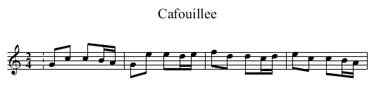 Cafouillee - staff notation