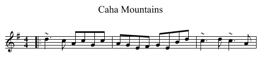 Caha Mountains - staff notation