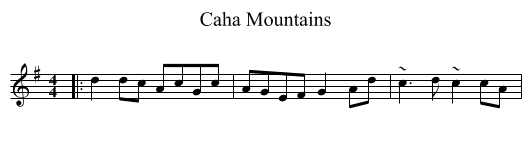 Caha Mountains - staff notation
