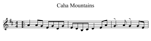 Caha Mountains - staff notation