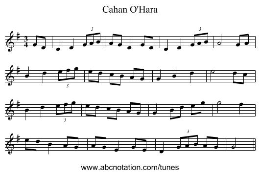Cahan O'Hara - staff notation