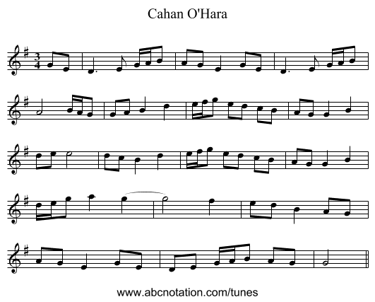 Cahan O'Hara - staff notation