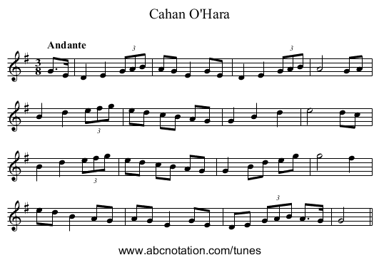 Cahan O'Hara - staff notation