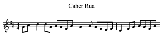 Caher Rua - staff notation