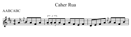 Caher Rua - staff notation