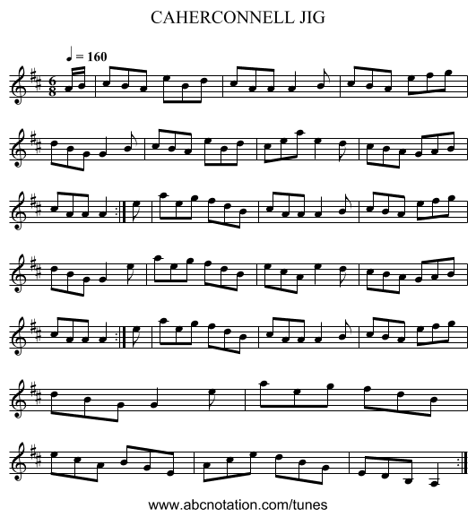 CAHERCONNELL JIG - staff notation