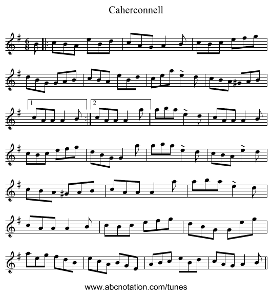 Caherconnell - staff notation