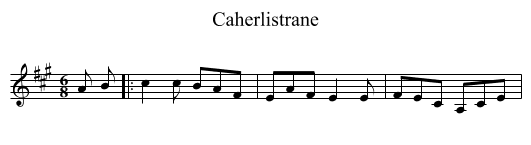Caherlistrane - staff notation
