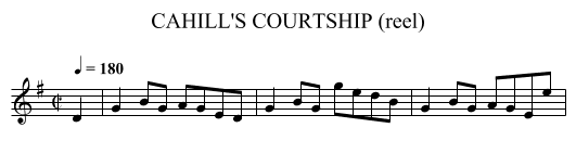 CAHILL'S COURTSHIP (reel) - staff notation